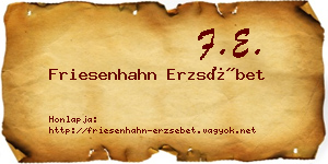 Friesenhahn Erzsébet névjegykártya