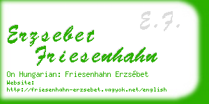 erzsebet friesenhahn business card